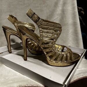 Jessica Simpson Gold Glitter Heels
